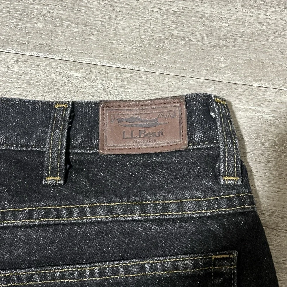 VTG LL Bean Jeans Mens 35x30 Dark Wash Denim Double L Relaxed Fit Straight Leg